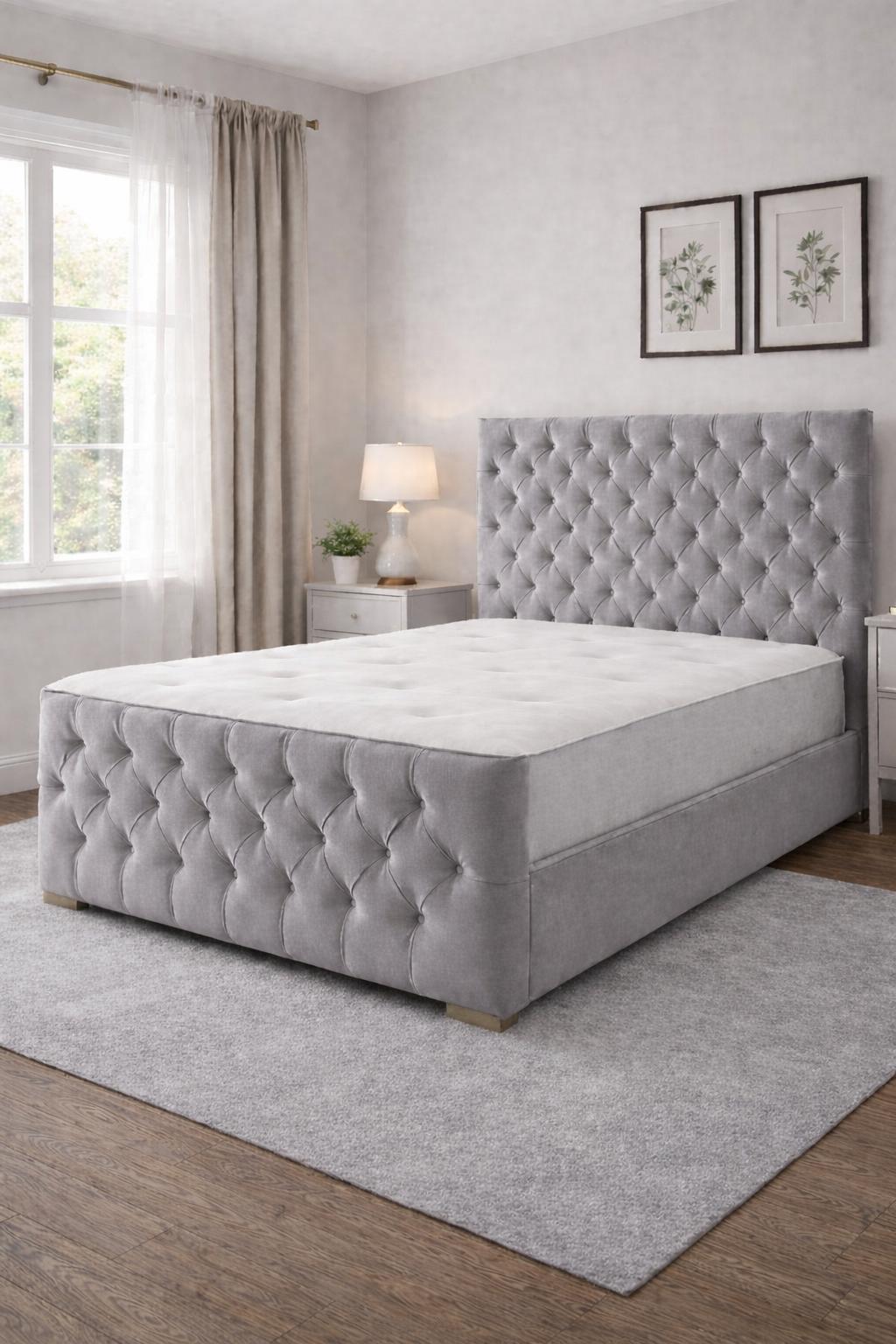 Florida Classic Bed - Chesterfield Design, Available in All Colours, Single to Superking, Luxury Modern Bed, Tufted - Image 2