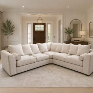 Dylan Corner Sofa with the choice of fabrics and colours